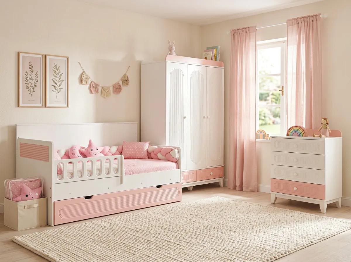 Lena Çizgili Pembe Çocuk Odası