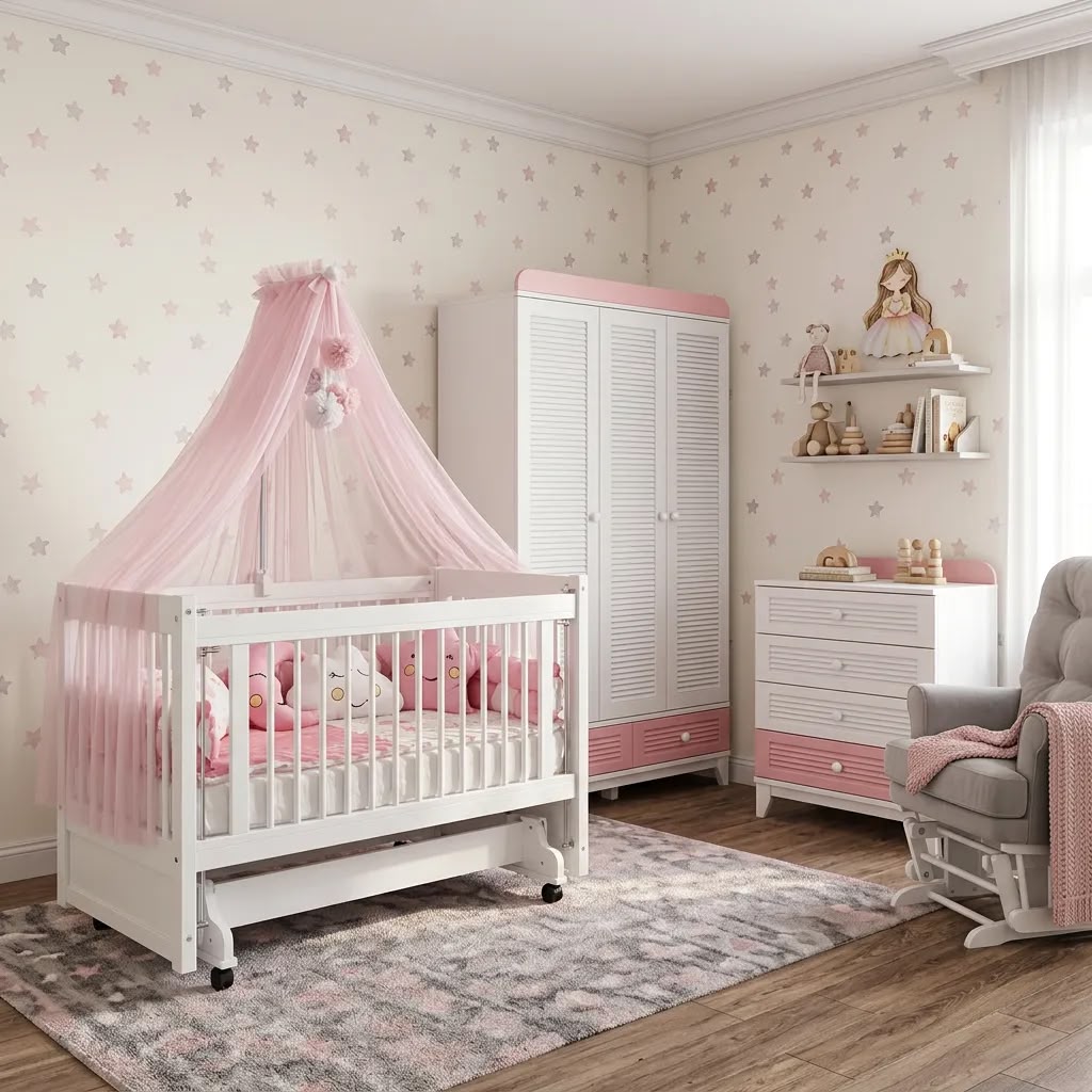 Montessori Pembe Bebek Odası