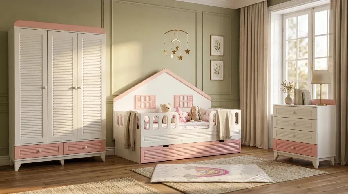 Montessori Pembe Çocuk Odası